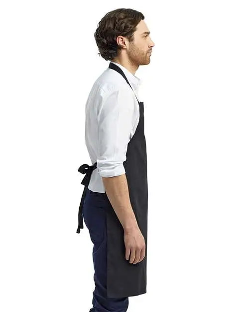 Artisan Collection by Reprime Rp102 Organic Cotton Bib Apron - Black - one Size Fits Most