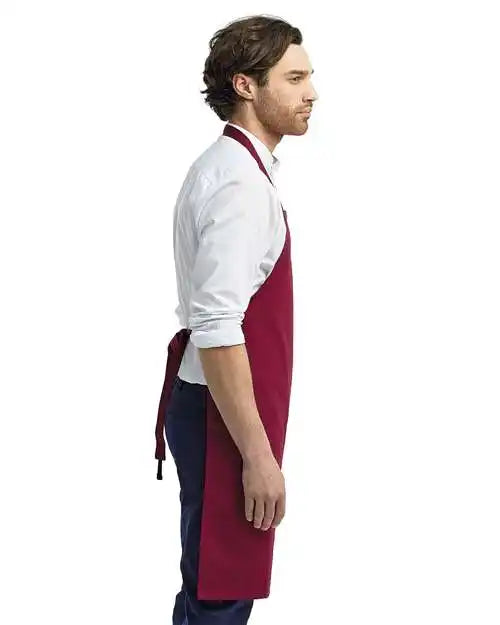Artisan Collection by Reprime Rp102 Organic Cotton Bib Apron - Burgundy - Osfa