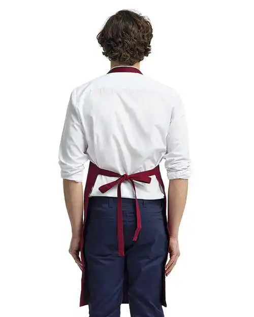 Artisan Collection by Reprime Rp102 Organic Cotton Bib Apron - Burgundy - Osfa