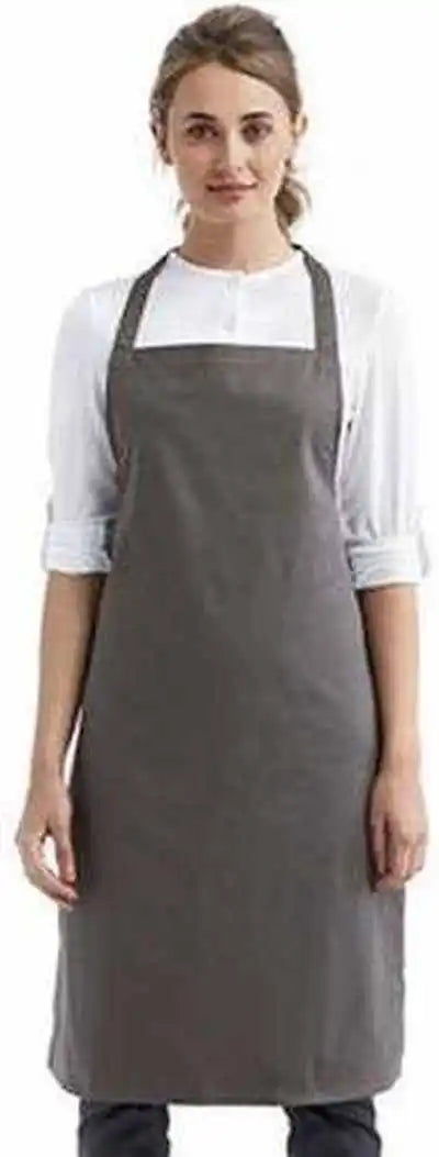Artisan Collection by Reprime Rp102 Organic Cotton Bib Apron - Dark Gray - one Size Fits Most
