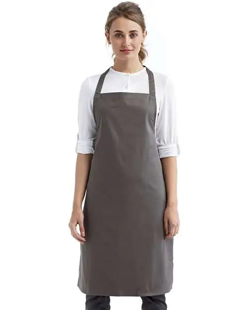 Artisan Collection by Reprime Rp102 Organic Cotton Bib Apron - Dark Grey - Gray / one Size Fits Most