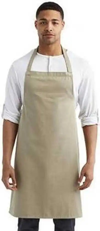 Artisan Collection by Reprime Rp102 Organic Cotton Bib Apron - Khaki - one Size Fits Most