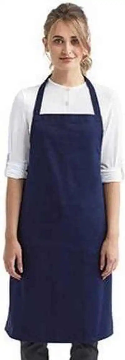 Artisan Collection by Reprime Rp102 Organic Cotton Bib Apron - Navy - one Size Fits Most