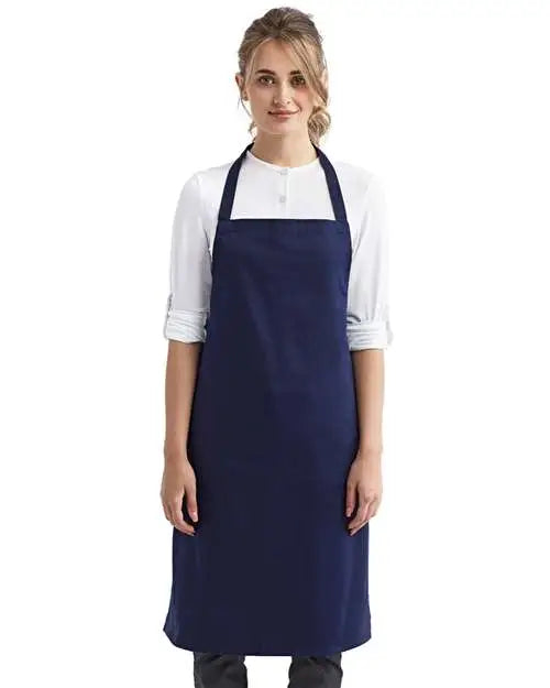 Artisan Collection by Reprime Rp102 Organic Cotton Bib Apron - Navy - one Size Fits Most