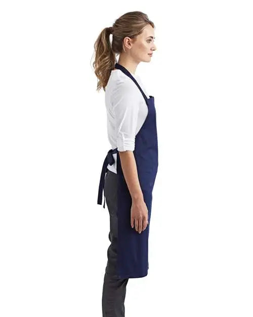 Artisan Collection by Reprime Rp102 Organic Cotton Bib Apron - Navy - one Size Fits Most