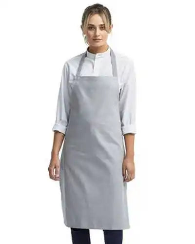 Artisan Collection by Reprime Rp102 Organic Cotton Bib Apron - Silver - Gray / one Size Fits Most