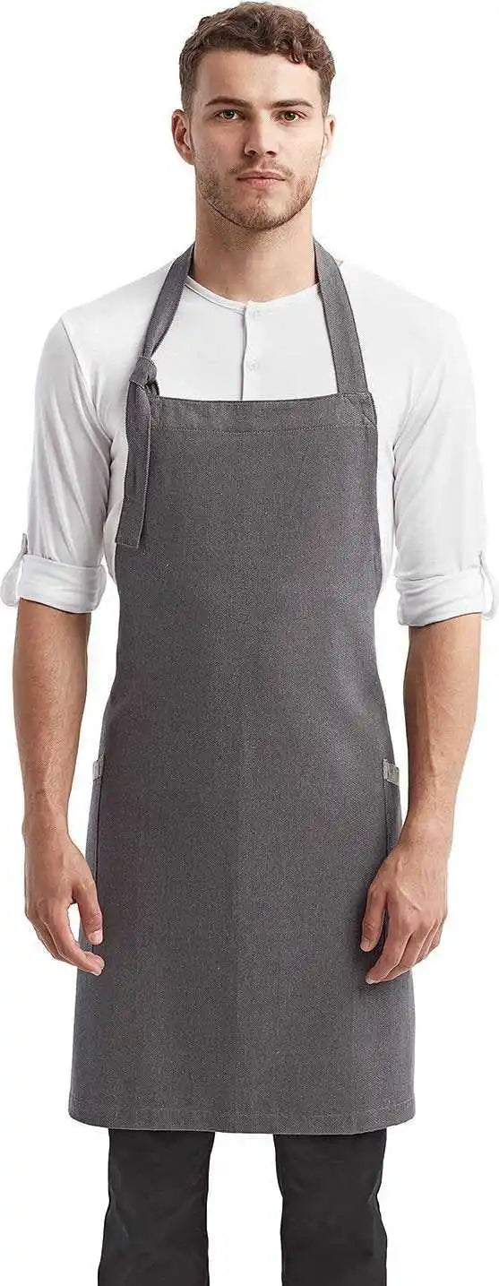Artisan Collection by Reprime Rp122 Unisex Regenerate Sustainable Bib Apron - Gray Denim - Grey / one Size Fits Most
