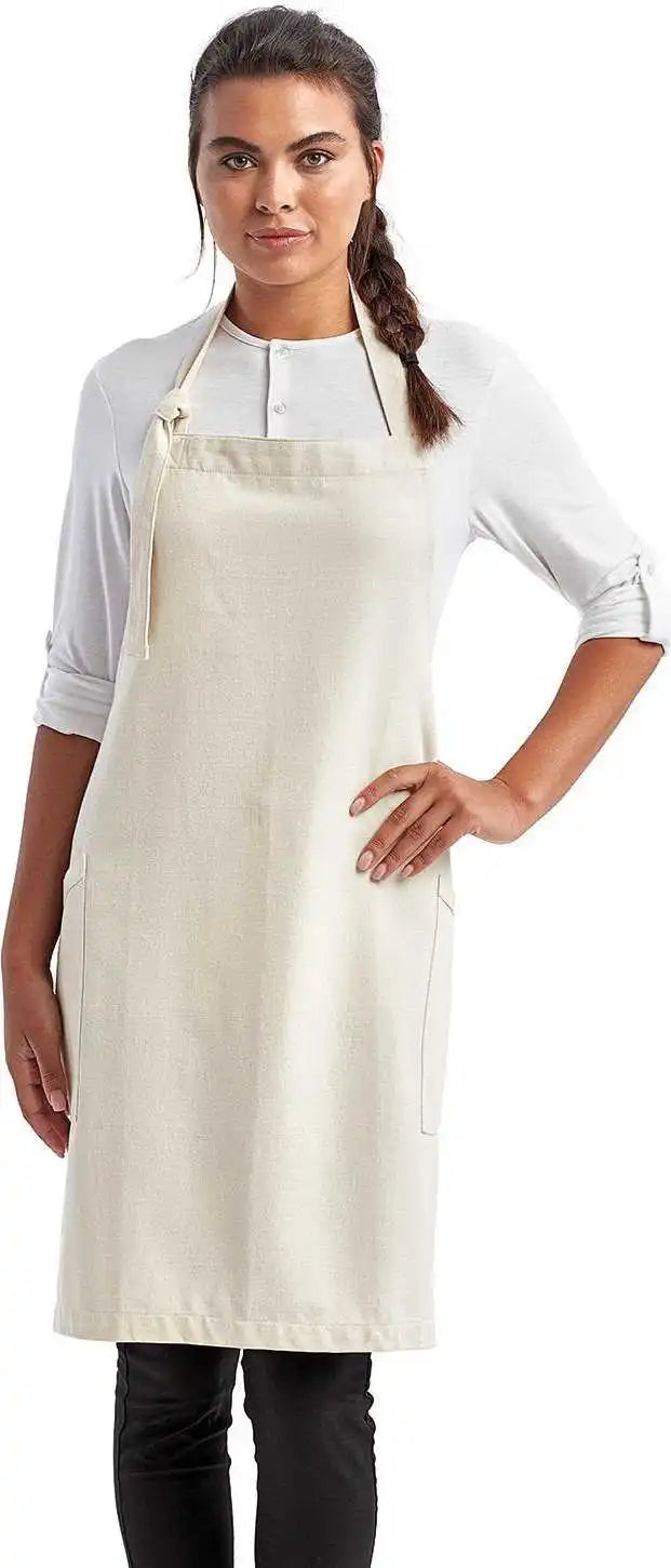 Artisan Collection by Reprime Rp122 Unisex Regenerate Sustainable Bib Apron - Natural - one Size Fits Most