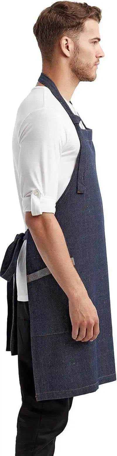 Artisan Collection by Reprime Rp122 Unisex Regenerate Sustainable Bib Apron - Indigo Denim - one Size Fits Most