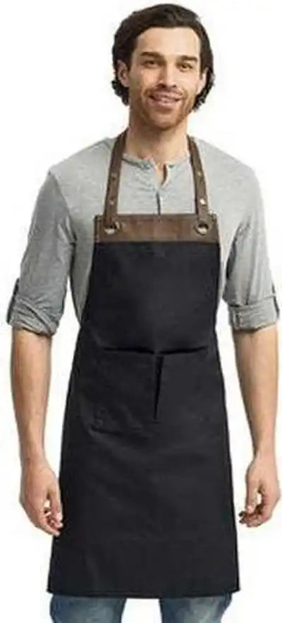 Artisan Collection by Reprime Rp123 Espresso Bib Apron - Black Brown - one Size Fits Most