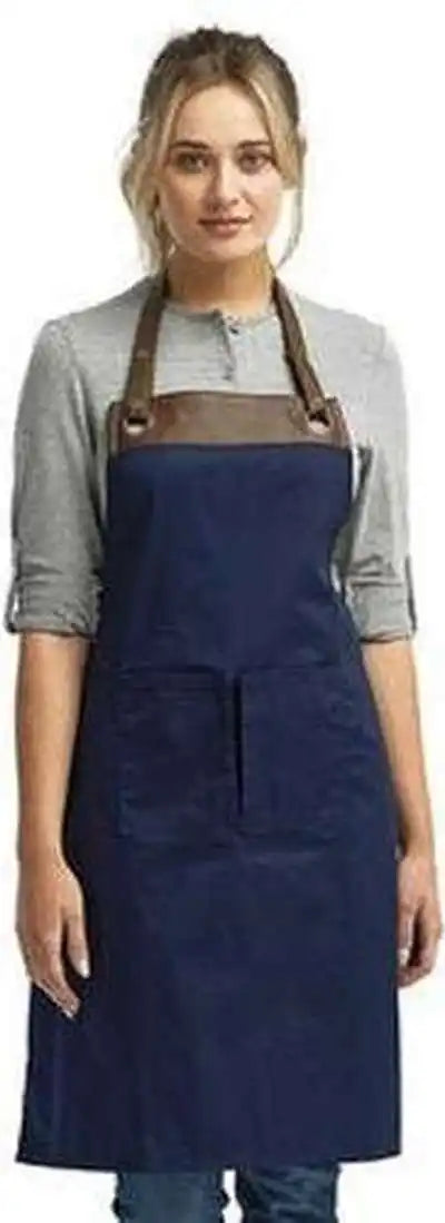 Artisan Collection by Reprime Rp123 Espresso Bib Apron - Navy Brown - one Size Fits Most