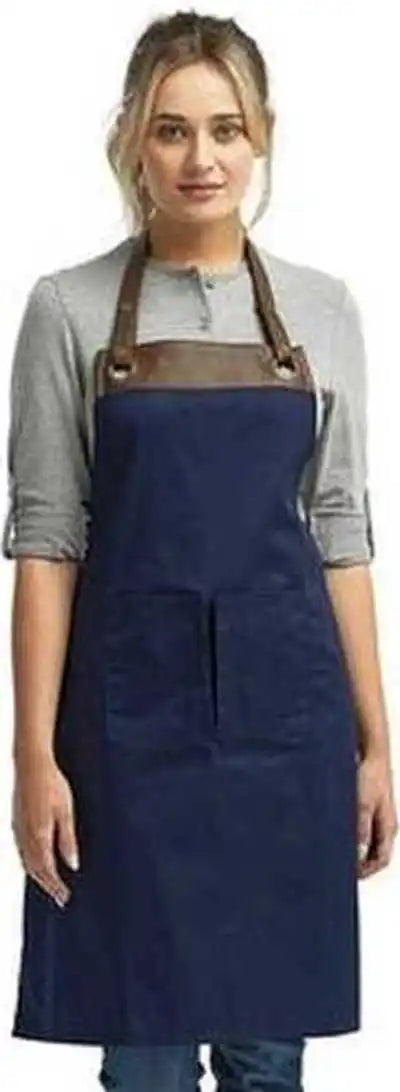 Artisan Collection by Reprime Rp123 Espresso Bib Apron - Navy Brown - one Size Fits Most