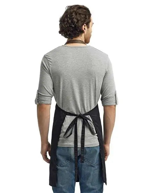Artisan Collection by Reprime Rp123 Espresso Bib Apron with Pocket - Black Brown - one Size Fits Most