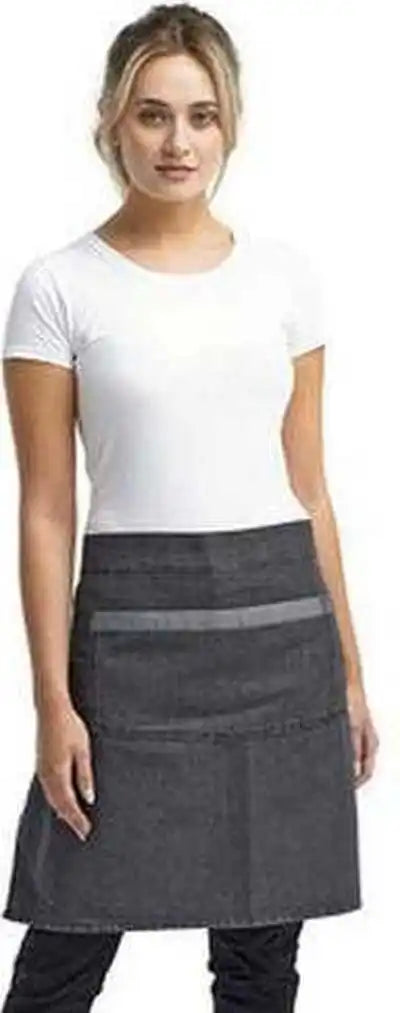 Artisan Collection by Reprime Rp128 Unisex Domain Contrast Denim Waist Apron - Black - one Size Fits Most
