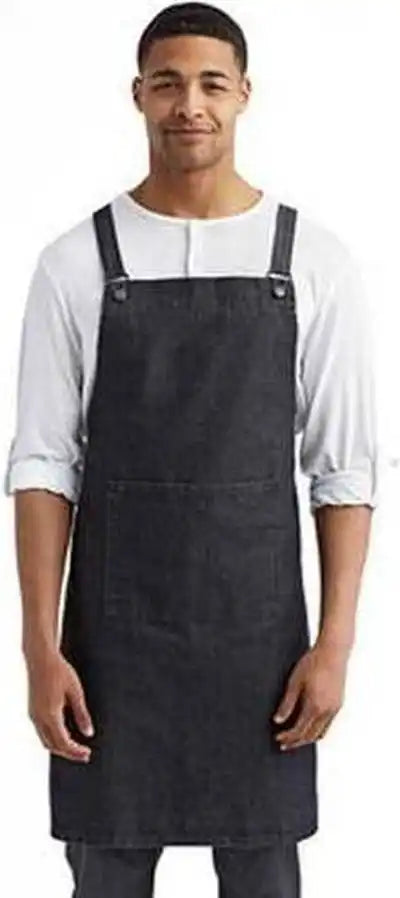 Artisan Collection by Reprime Rp129 Cross Back Barista Apron - Black Denim - one Size Fits Most
