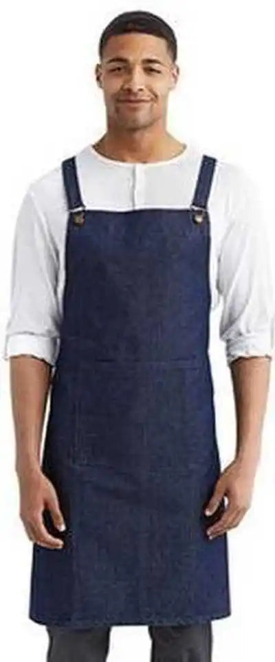 Artisan Collection by Reprime Rp129 Cross Back Barista Apron - Indigo Denim - Navy / one Size Fits Most