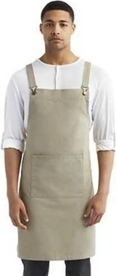 Artisan Collection by Reprime Rp129 Cross Back Barista Apron - Khaki - one Size Fits Most
