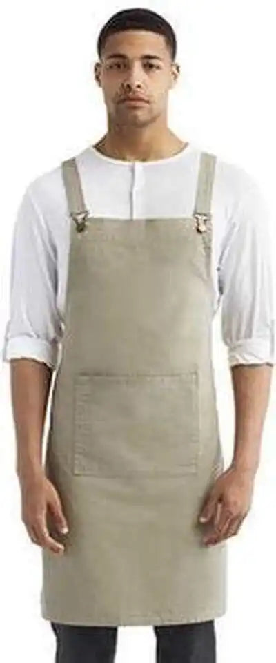 Artisan Collection by Reprime Rp129 Cross Back Barista Apron - Khaki - one Size Fits Most