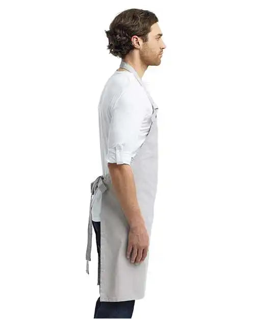 Artisan Collection by Reprime Rp130 Calibre Heavy Canvas Bib Apron - Silver - Osfa