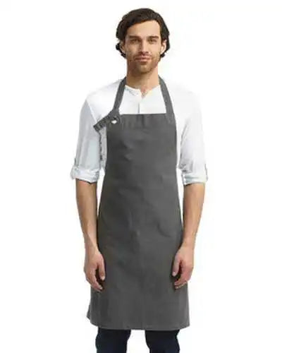 Artisan Collection by Reprime Rp130 Unisex Calibre Heavy Cotton Canvas Bib Apron - Dark Gray - one Size Fits Most