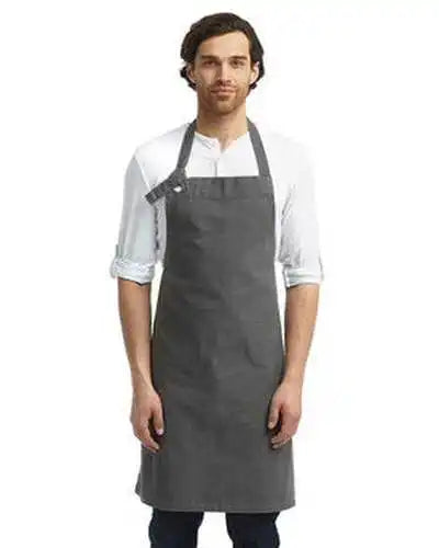 Artisan Collection by Reprime Rp130 Unisex Calibre Heavy Cotton Canvas Bib Apron - Dark Gray - one Size Fits Most