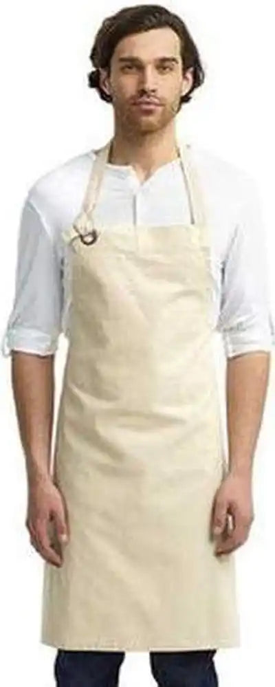 Artisan Collection by Reprime Rp130 Unisex Calibre Heavy Cotton Canvas Bib Apron - Natural - one Size Fits Most