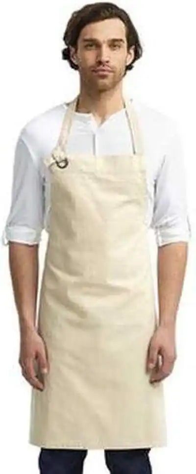 Artisan Collection by Reprime Rp130 Unisex Calibre Heavy Cotton Canvas Bib Apron - Natural - one Size Fits Most