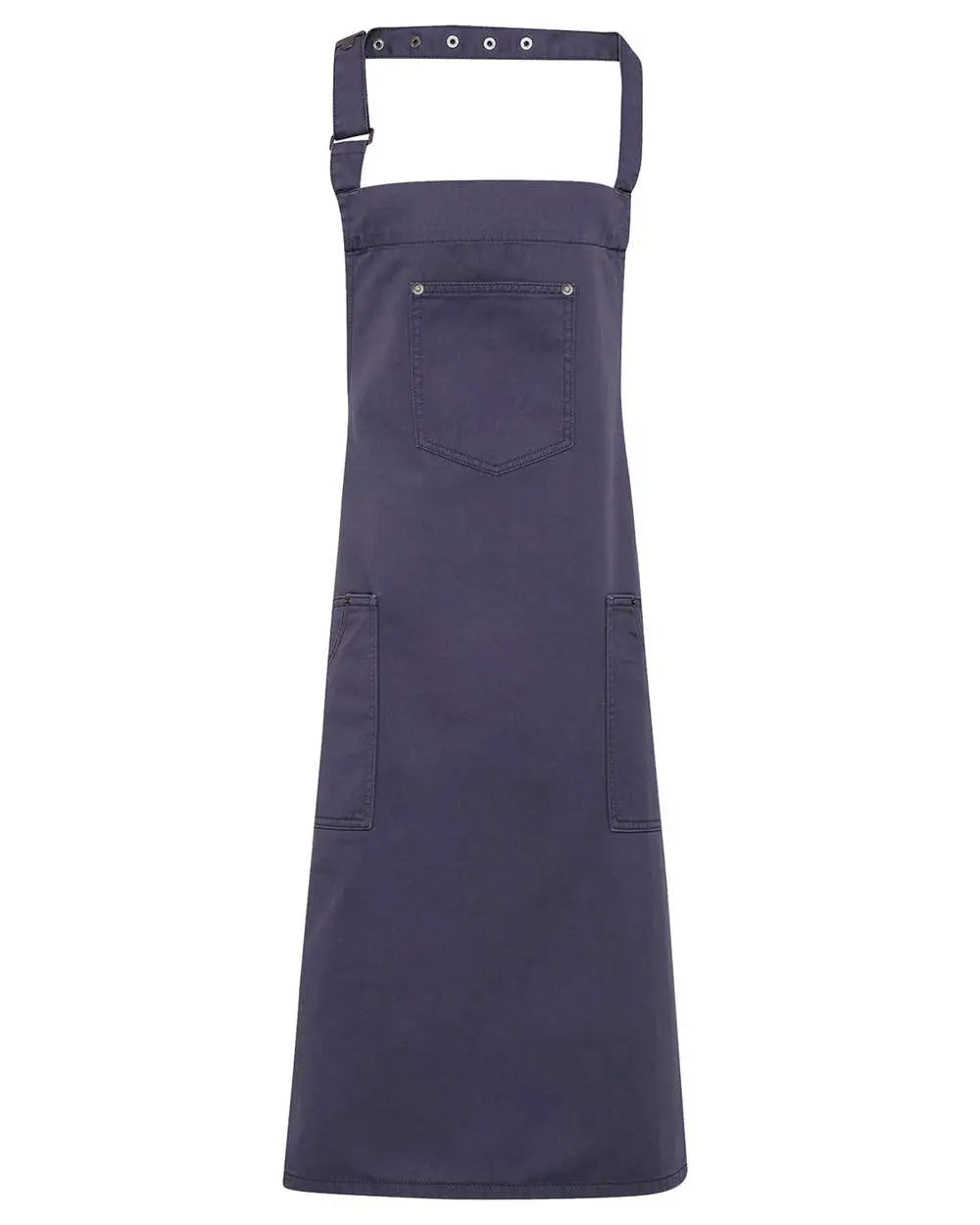 Artisan Collection by Reprime Rp132 Cotton Chino Bib Apron with Pocket - Steel - Gray / one Size Fits Most