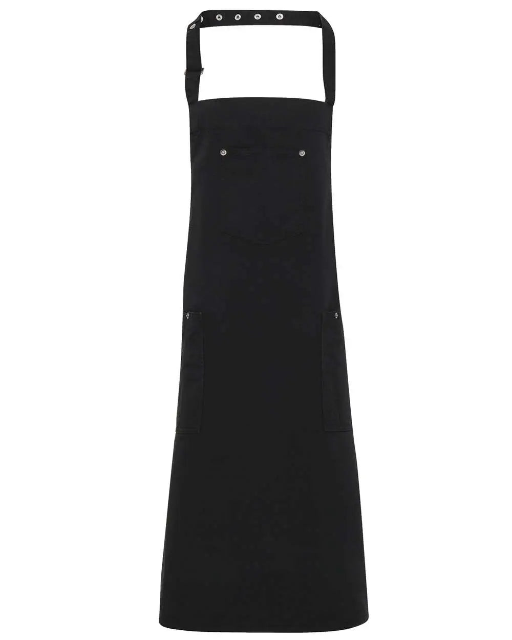 Artisan Collection by Reprime Rp132 Cotton Chino Bib Apron with Pocket - Black - one Size Fits Most