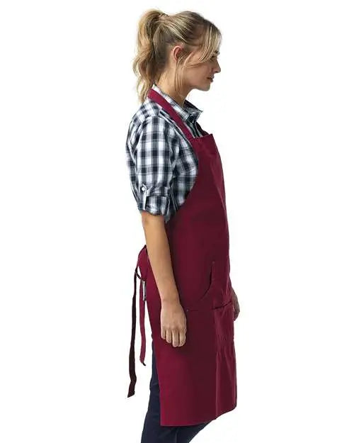 Artisan Collection by Reprime Rp137 Calibre Heavy Canvas Apron with Pocket - Burgundy - Maroon / one Size Fits Most