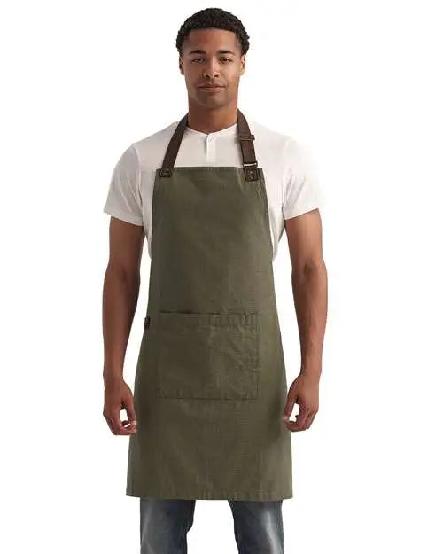 Artisan Collection by Reprime Rp144 Annex Oxford Apron with Pocket - Moss - one Size Fits Most