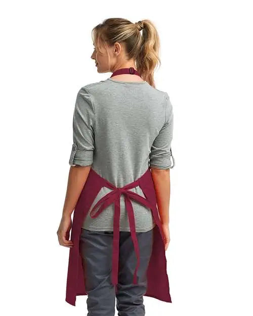 Artisan Collection by Reprime Rp150 Recycled Bib Apron - Burgundy - Maroon / one Size Fits Most