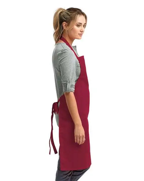 Artisan Collection by Reprime Rp150 Recycled Bib Apron - Burgundy - Maroon / one Size Fits Most