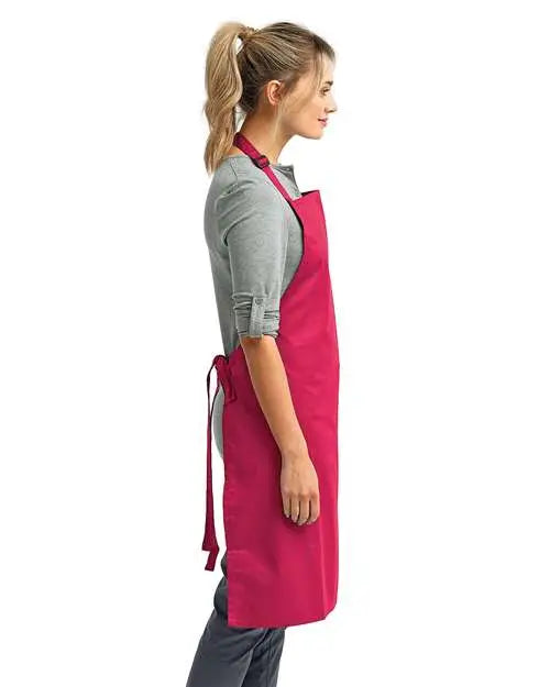 Artisan Collection by Reprime Rp150 Recycled Bib Apron - Hot Pink - one Size Fits Most
