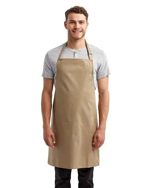 Artisan Collection by Reprime Rp150 Recycled Bib Apron - Khaki - one Size Fits Most