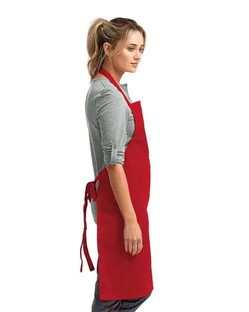 Artisan Collection by Reprime Rp150 Recycled Bib Apron - Red - one Size Fits Most