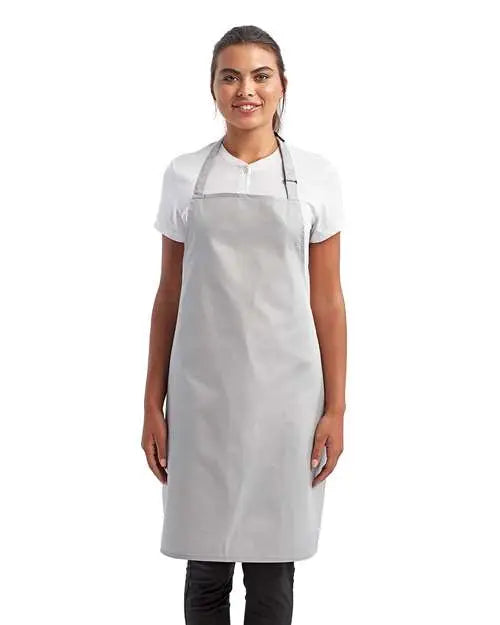 Artisan Collection by Reprime Rp150 Recycled Bib Apron - Silver - one Size Fits Most