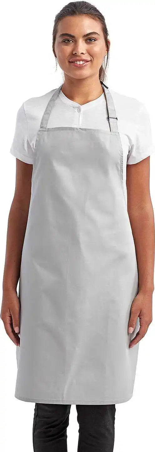 Artisan Collection by Reprime Rp150 Unisex ?Colours’ Sustainable Bib Apron Silver / one Size Fits Most