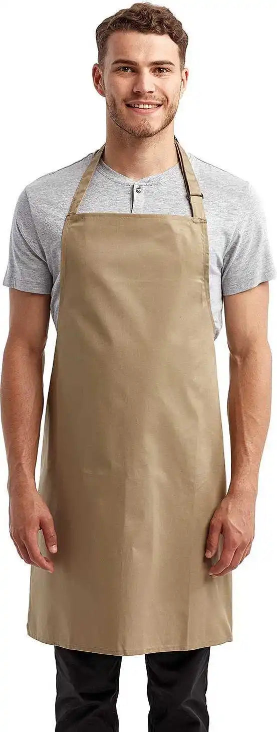 Artisan Collection by Reprime Rp150 Unisex ?Colours’ Sustainable Bib Apron - Khaki - one Size Fits Most
