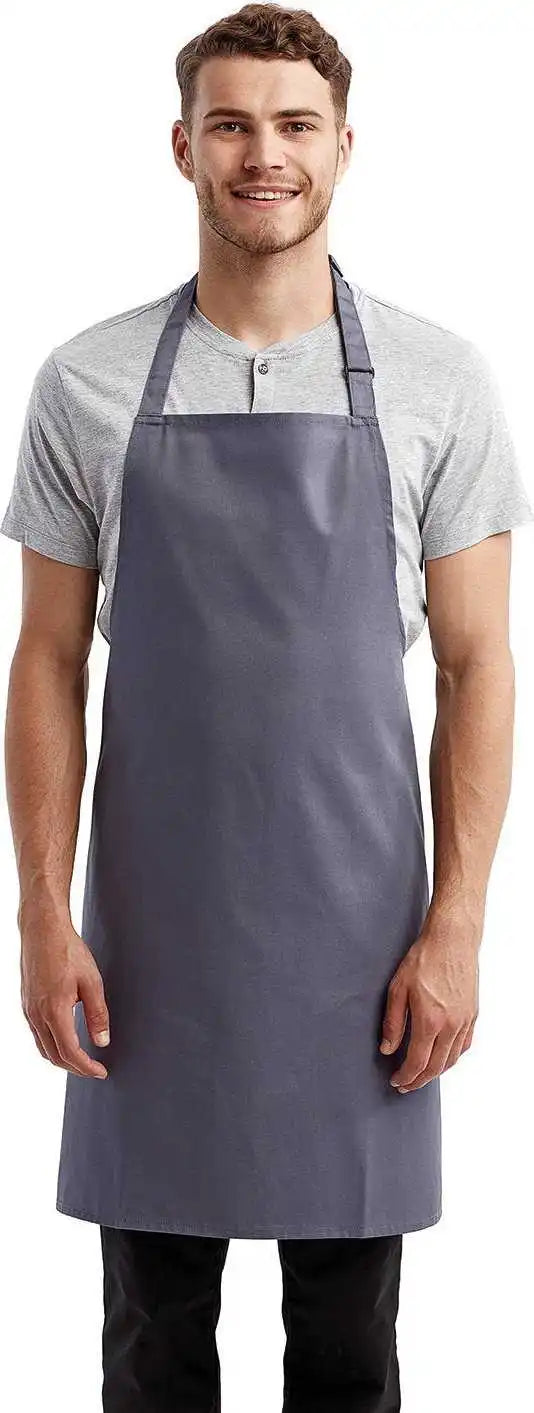 Artisan Collection by Reprime Rp150 Unisex ?Colours’ Sustainable Bib Apron - Steel - one Size Fits Most