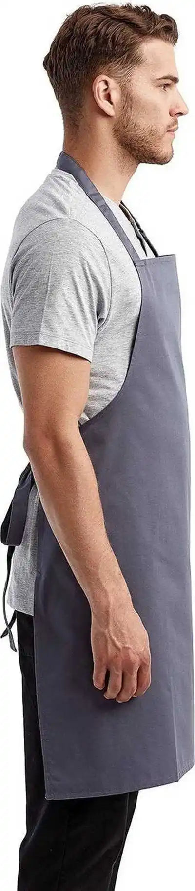 Artisan Collection by Reprime Rp150 Unisex ?Colours’ Sustainable Bib Apron - Steel - one Size Fits Most