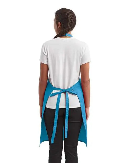 Artisan Collection by Reprime Rp154 Recycled Bib Apron with Pocket - Turquoise - Turquoise / one Size Fits Most
