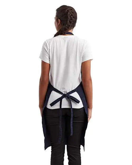Artisan Collection by Reprime Rp154 Recycled Bib Apron with Pocket - Navy - one Size Fits Most
