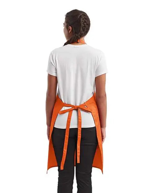 Artisan Collection by Reprime Rp154 Recycled Bib Apron with Pocket - Orange - Orange / one Size Fits Most