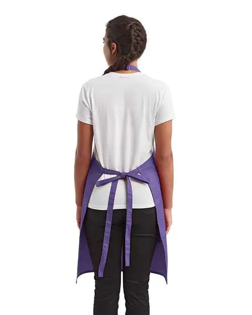 Artisan Collection by Reprime Rp154 Recycled Bib Apron with Pocket - Purple - Purple / one Size Fits Most