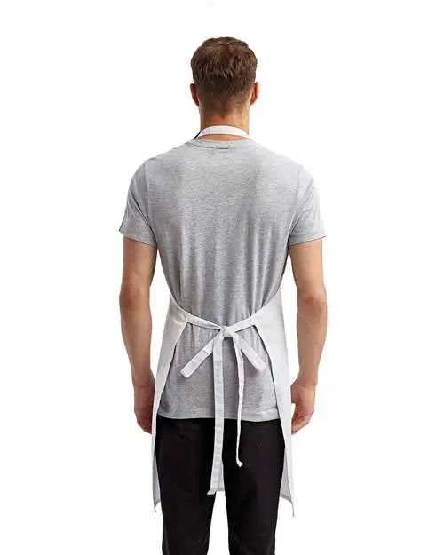 Artisan Collection by Reprime Rp154 Recycled Bib Apron with Pocket - White - one Size Fits Most