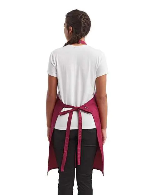 Artisan Collection by Reprime Rp154 Recycled Bib Apron with Pocket - Burgundy - Burgundy / one Size Fits Most