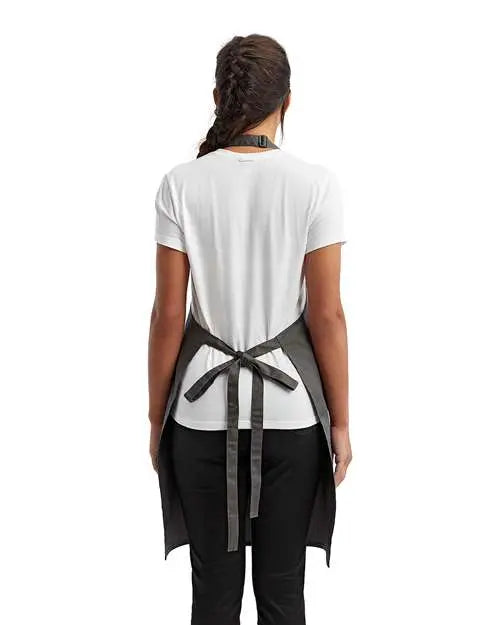 Artisan Collection by Reprime Rp154 Recycled Bib Apron with Pocket - Dark Grey - one Size Fits Most