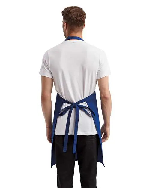 Artisan Collection by Reprime Rp154 Recycled Bib Apron with Pocket - Royal - one Size Fits Most
