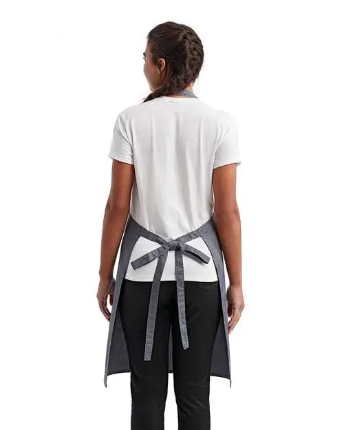 Artisan Collection by Reprime Rp154 Recycled Bib Apron with Pocket - Steel - one Size Fits Most